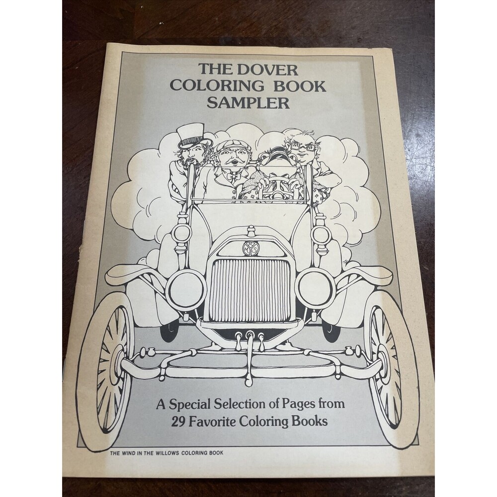Vintage 1970s The Dover Coloring Book Sampler *SMOKE DAMAGE*.  Sample Pages